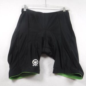 Canari Mens L Cycling Shorts Black Padded Gel Chamois Reflective Logo Size Large